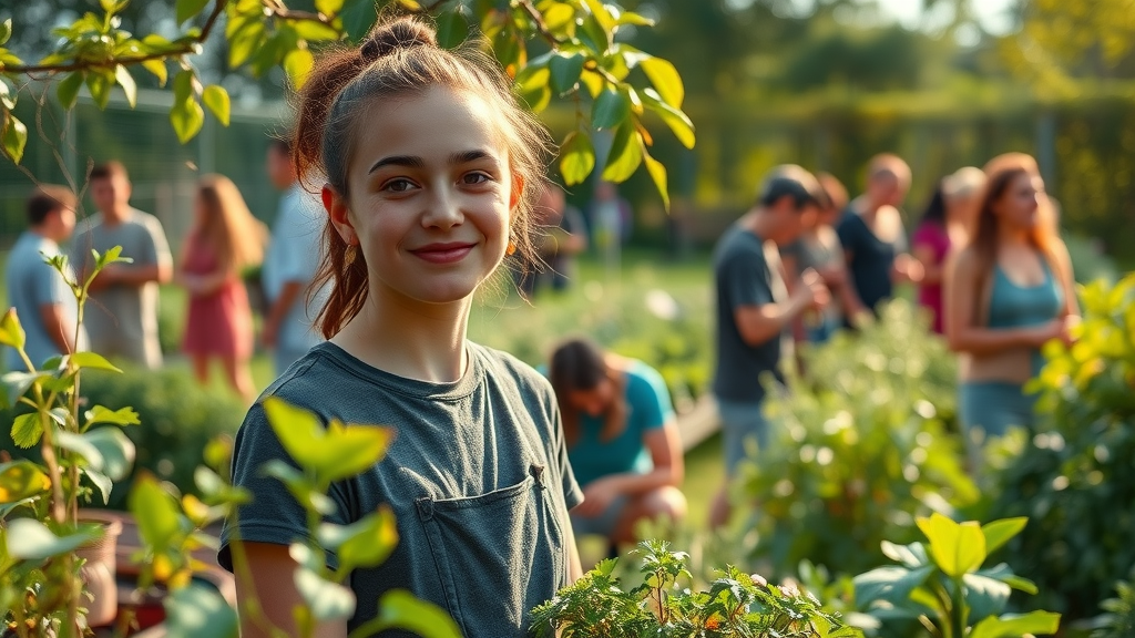 Sustainable living in action: young adult volunteering in a vibrant community garden supporting development goals