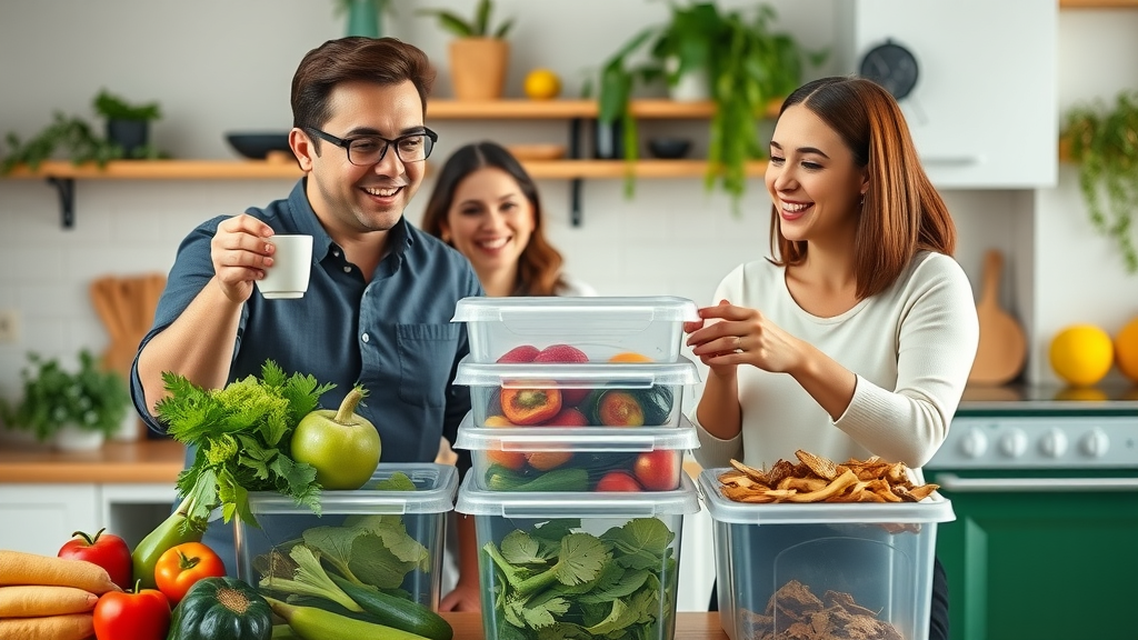 zero waste practices urban family kitchen composting organizing reusable containers