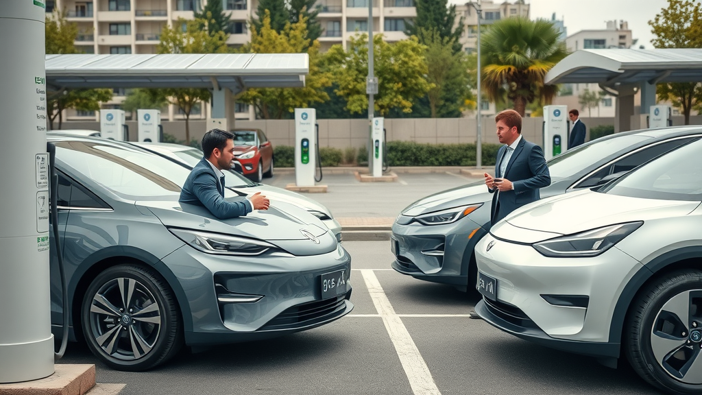 electric vehicles and hybrids at solar charging station sustainable transportation