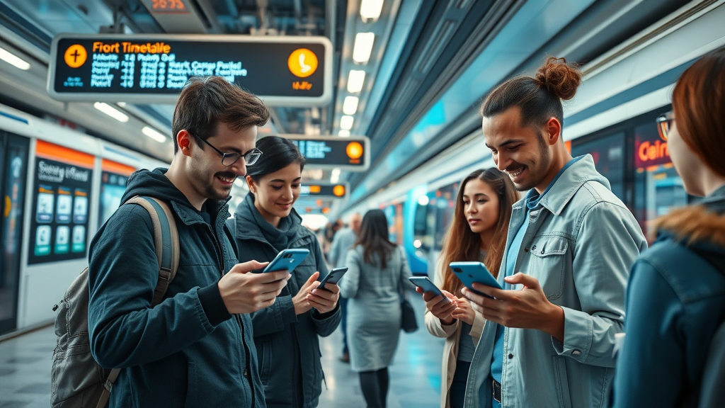 smart public transportation mobility hub apps digital timetable e-bus
